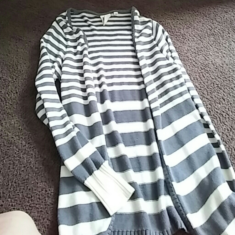 Gray and off white sweater